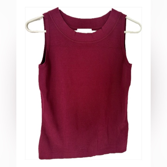 dressbarn Tops - dressbarn Ribbed Crewneck Tank Top - Berry